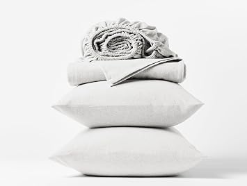 Coyuchi Cloud Brushed Organic Flannel Sheet Set, Alpine White California King
