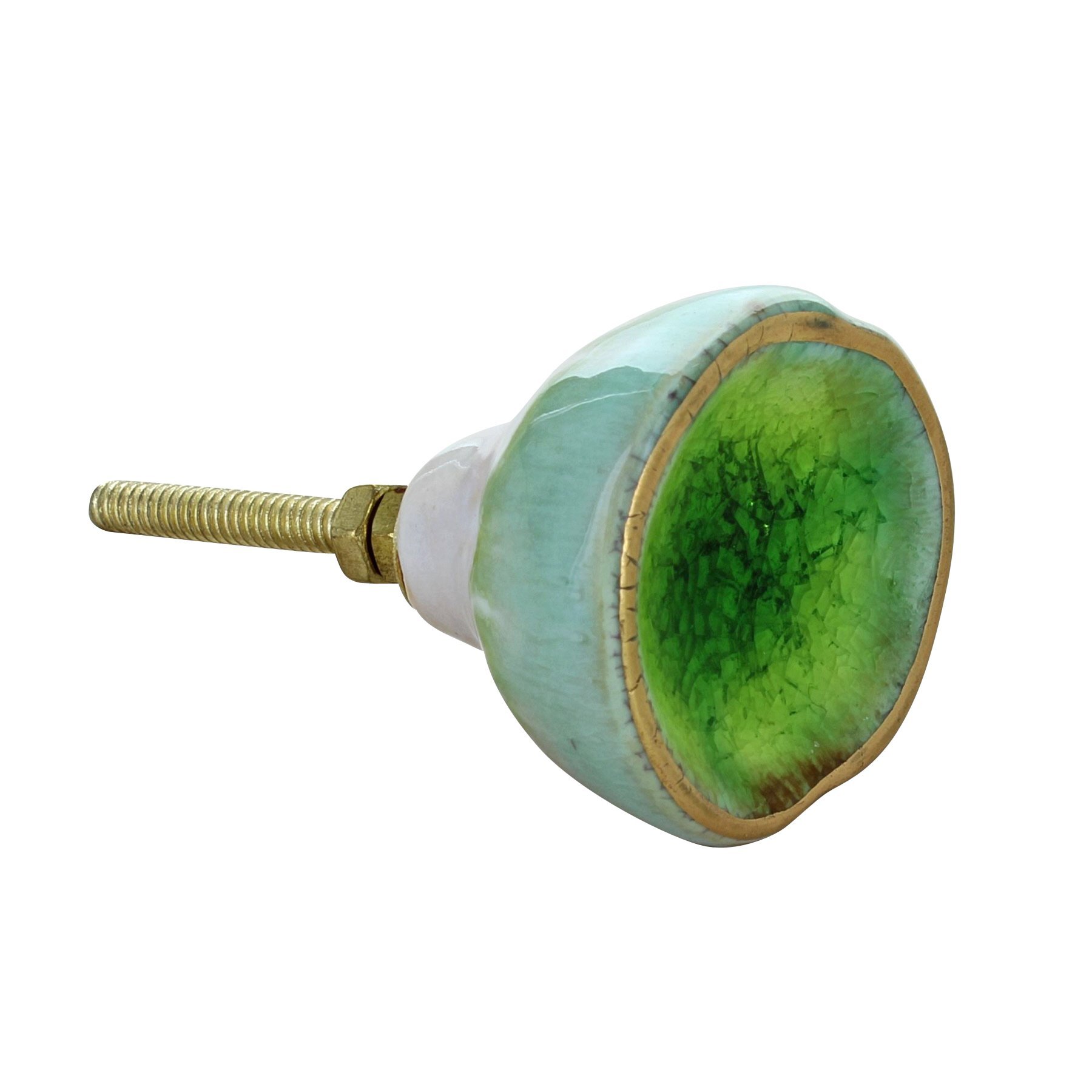 G Decor Turquoise Rhodes Ceramic Door Knob Vintage Shabby Chic Cupboard Drawer Pull Handle (Aqua Green)