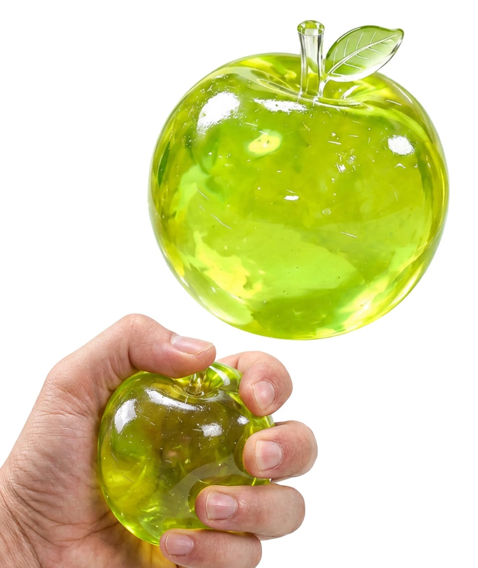 Green Apple Squishy, Apple , Transparent Realistic Color Fruit Toy, Squishy Toy, Soft Stress Relief , Desk Decor-image-20
