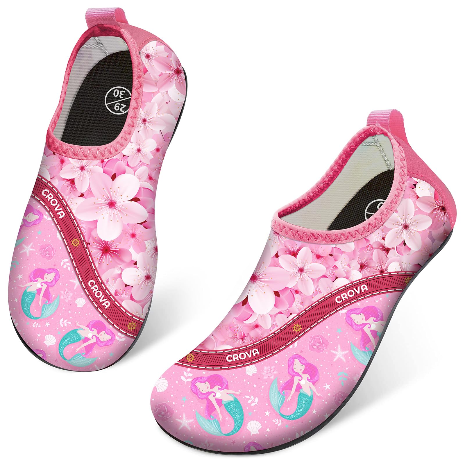 CROVA Toddler Kids Water Shoes Quick Dry Aqua Socks Non-Slip Barefoot Sports Shoes for Boys Girls Toddler