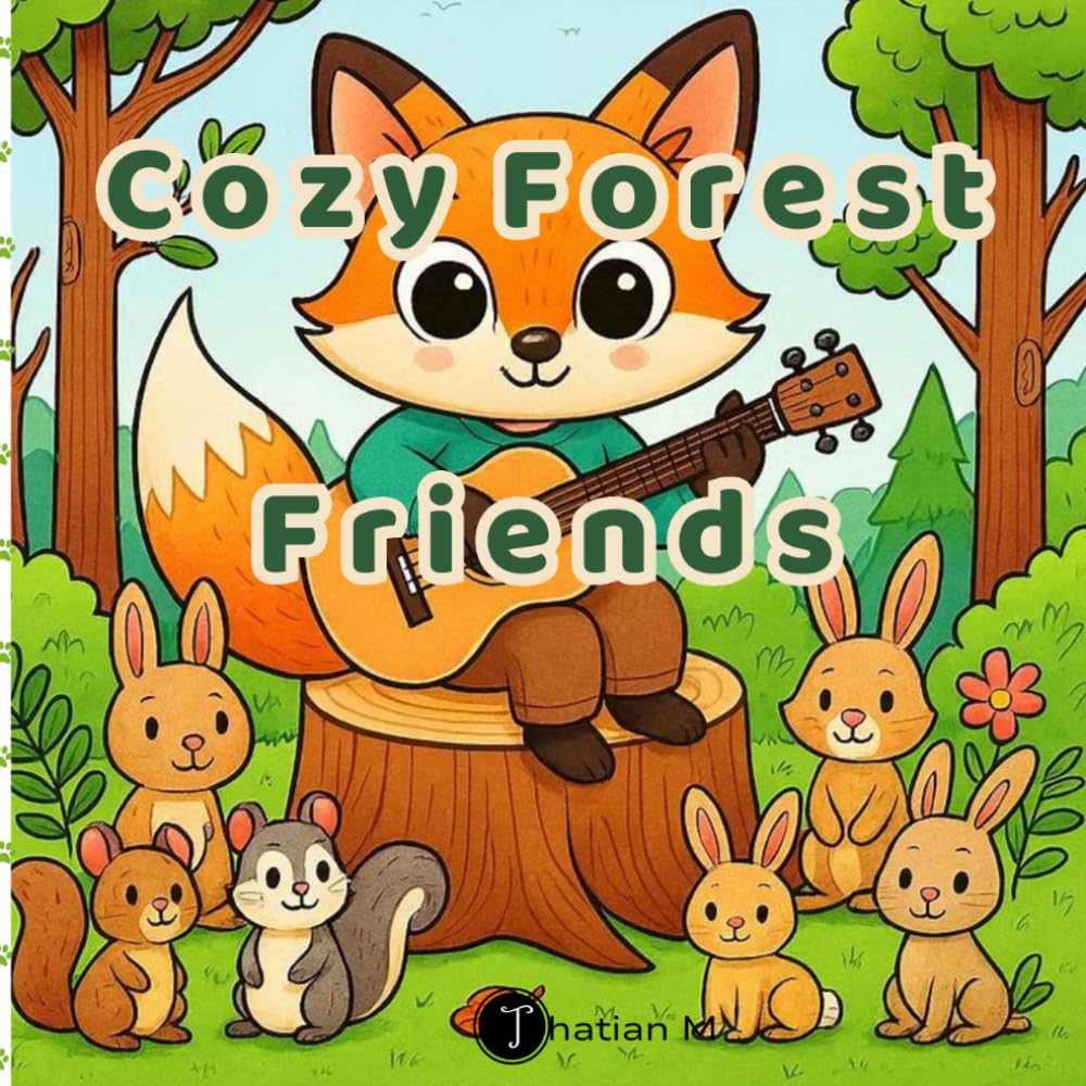 Cozy Forest Friends Coloring Book For Kids Age 7-10
