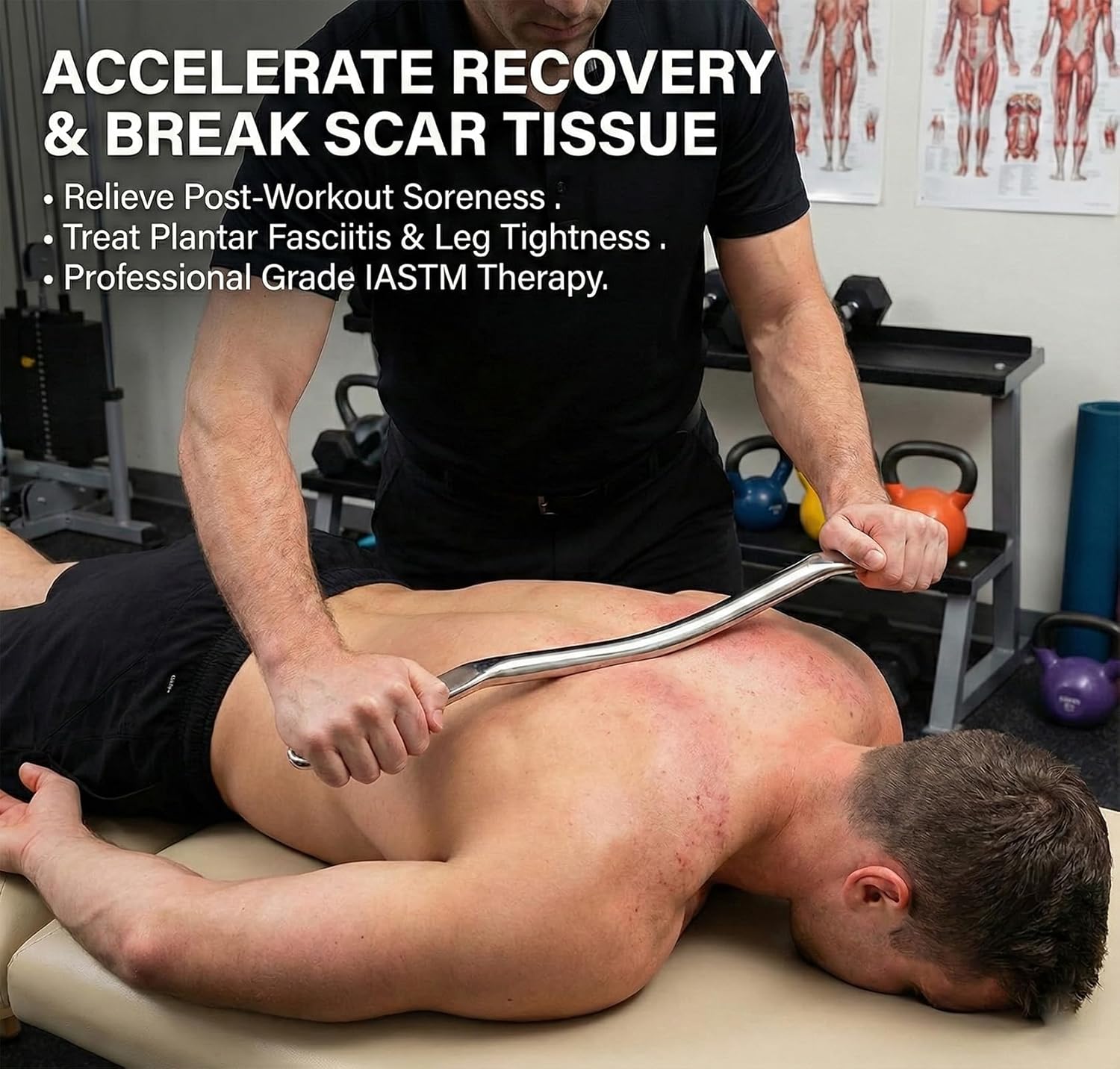 Stainless Steel Muscle Scraper Tool Set - 4Pcs Massage Scraper Tool Gua Sha for Myofascial Release, Fascia Release Tools for Deep Tissue Massage, Physical Therapy & Fascia Scrapingr (4Pcs) - Image 3