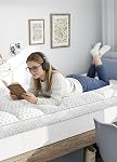 BEDELITE Queen Mattress Topper 3 Inch Thick Mattress Pad, Plush Pillow Top Bed Cover with Elastic Deep Pockets 6-24 Inch, Shredded Memory Foam Filling