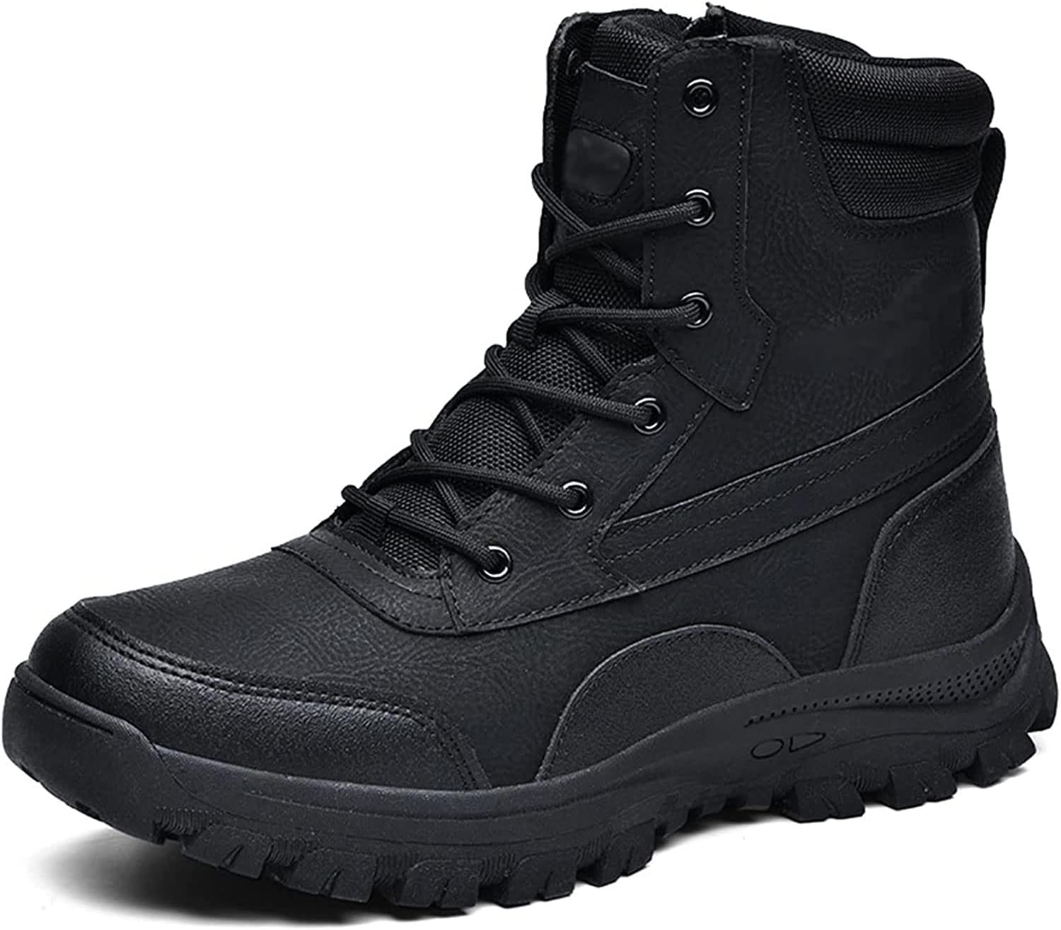 Men Military Boots Army Outdoor Breathable Combat Tactical Patrol Boots Waterproof Hiking Trekking Shoes Safety Work Footwear,Black-45EU