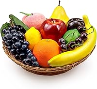 Ikosora 12PCS Lifelike Artificial Fake Fruits Set - Realistic Foam Fruit Decor for Kitchen Home Party Wedding