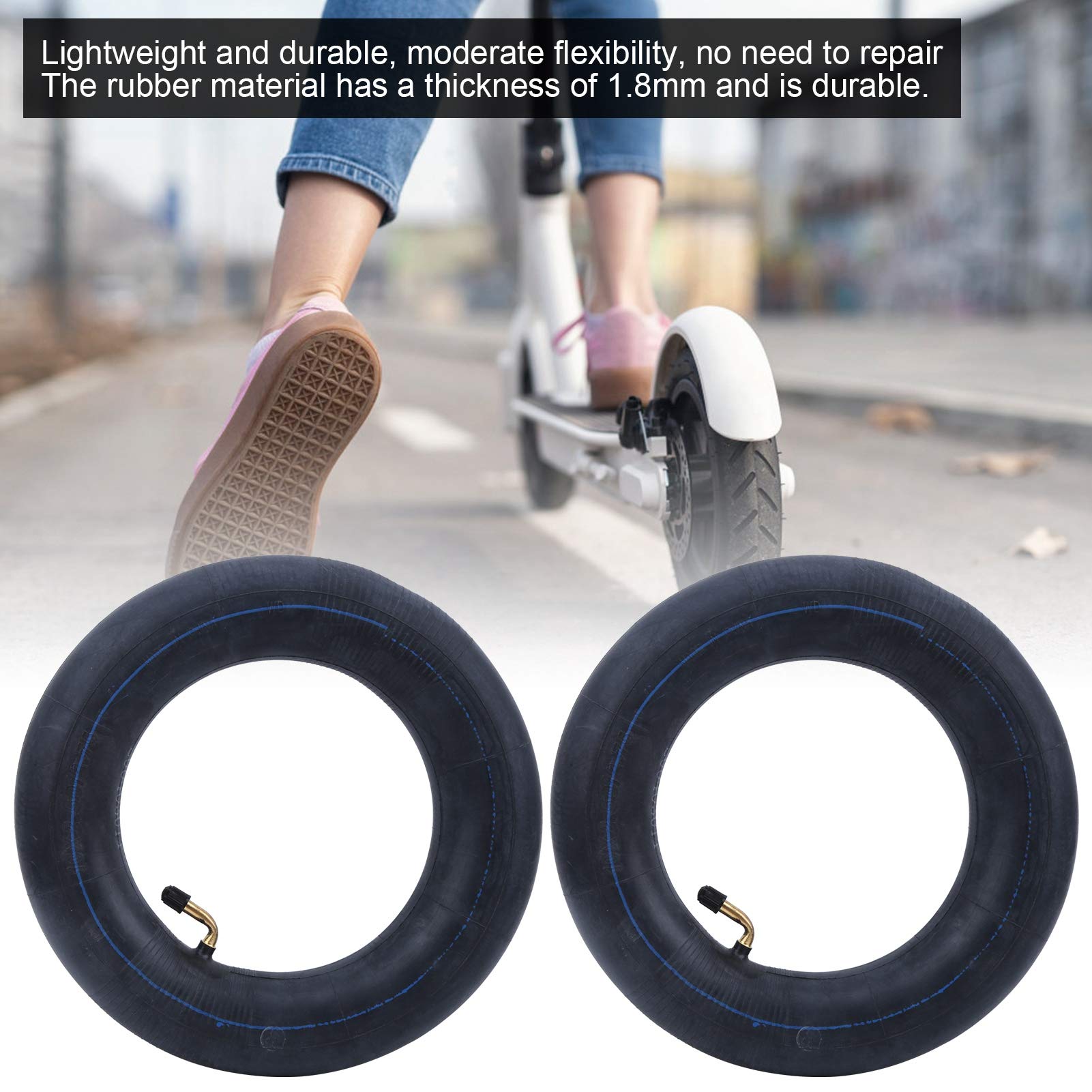 2 Stück Innenrohrreifen, Gummi-Innenreifen für Roller Kompatibel mit Xiaomi N0.9 / Pro Elektroroller 10 x 2,5/2,75
