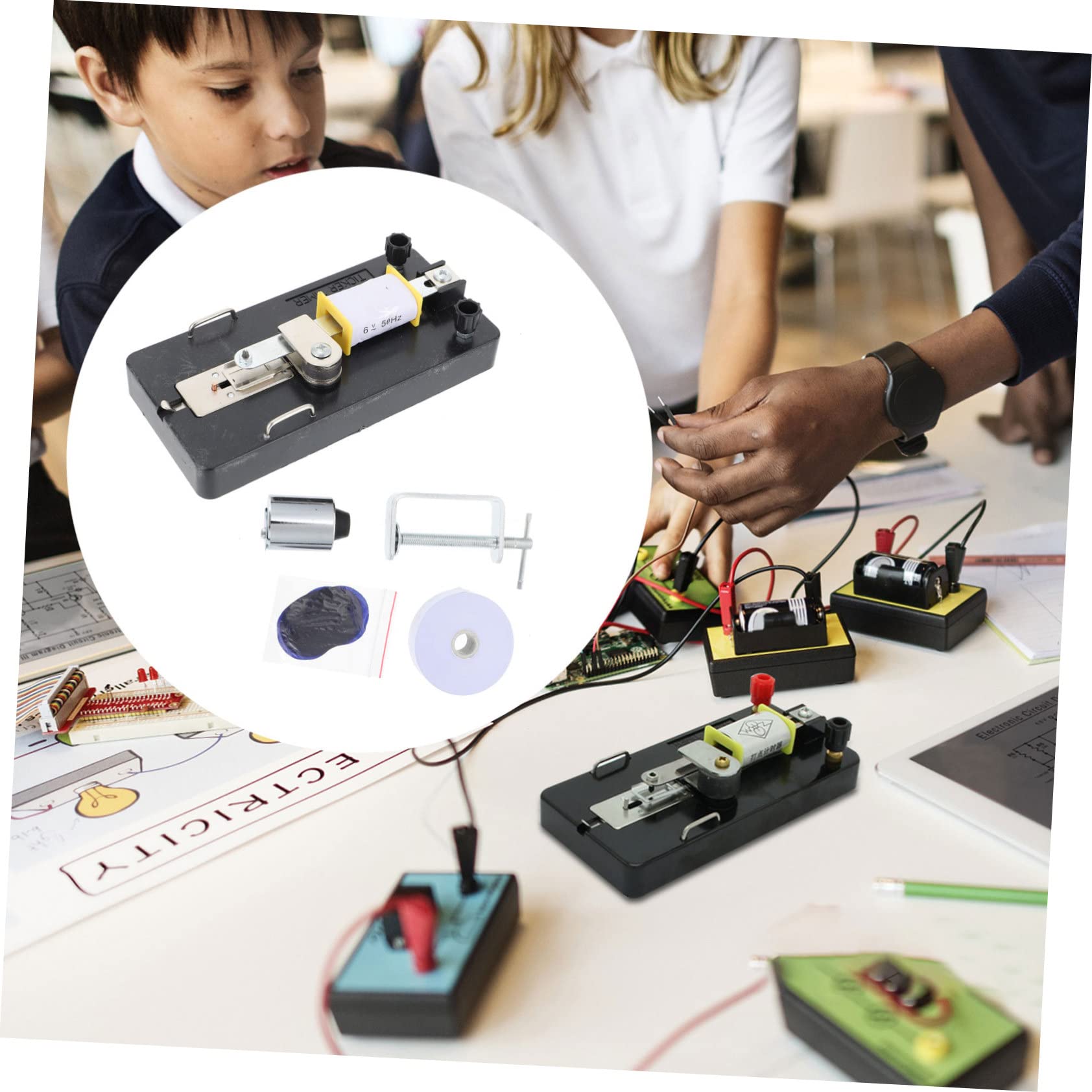 Temporizzatore Elettromagnetico per Esperimenti di Accelerazione in Laboratorio Materiale Plastico e Metallo, per Insegnamento Scientifico in Scuole Medie e Stile Casuale