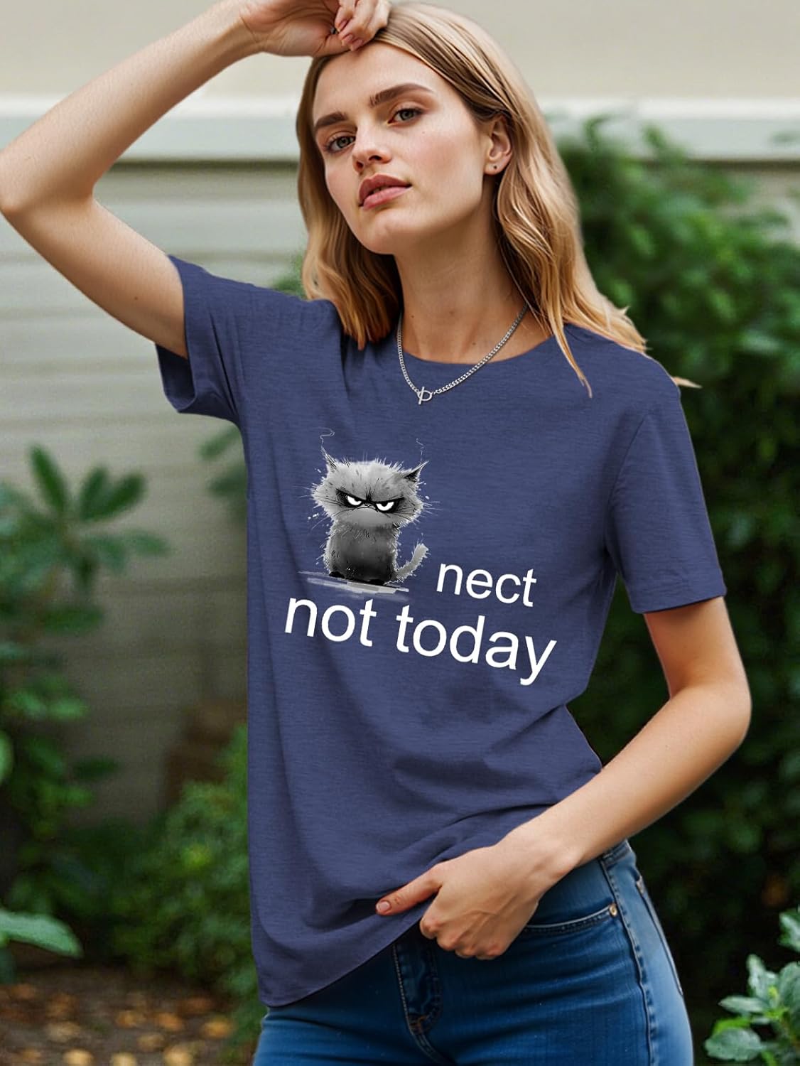 Cat Shirts for Women Graphic T Shirt Cute Short Sleeve Tee Summer Crewneck Loose Funny Printed Tshirts Shirts Tops - Image 2