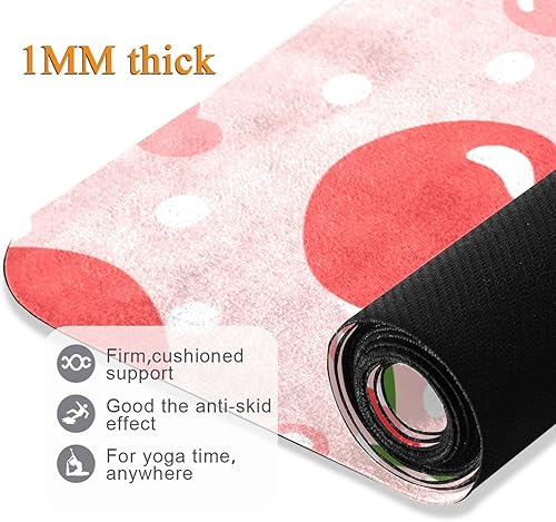 Miniatura 4 de Wassud Cherry - Tapete de yoga para mujeres y hombres, 71 x 26 pulgadas, plegable, antideslizante, para pilates, aeróbicos, ejercicios de suelo con