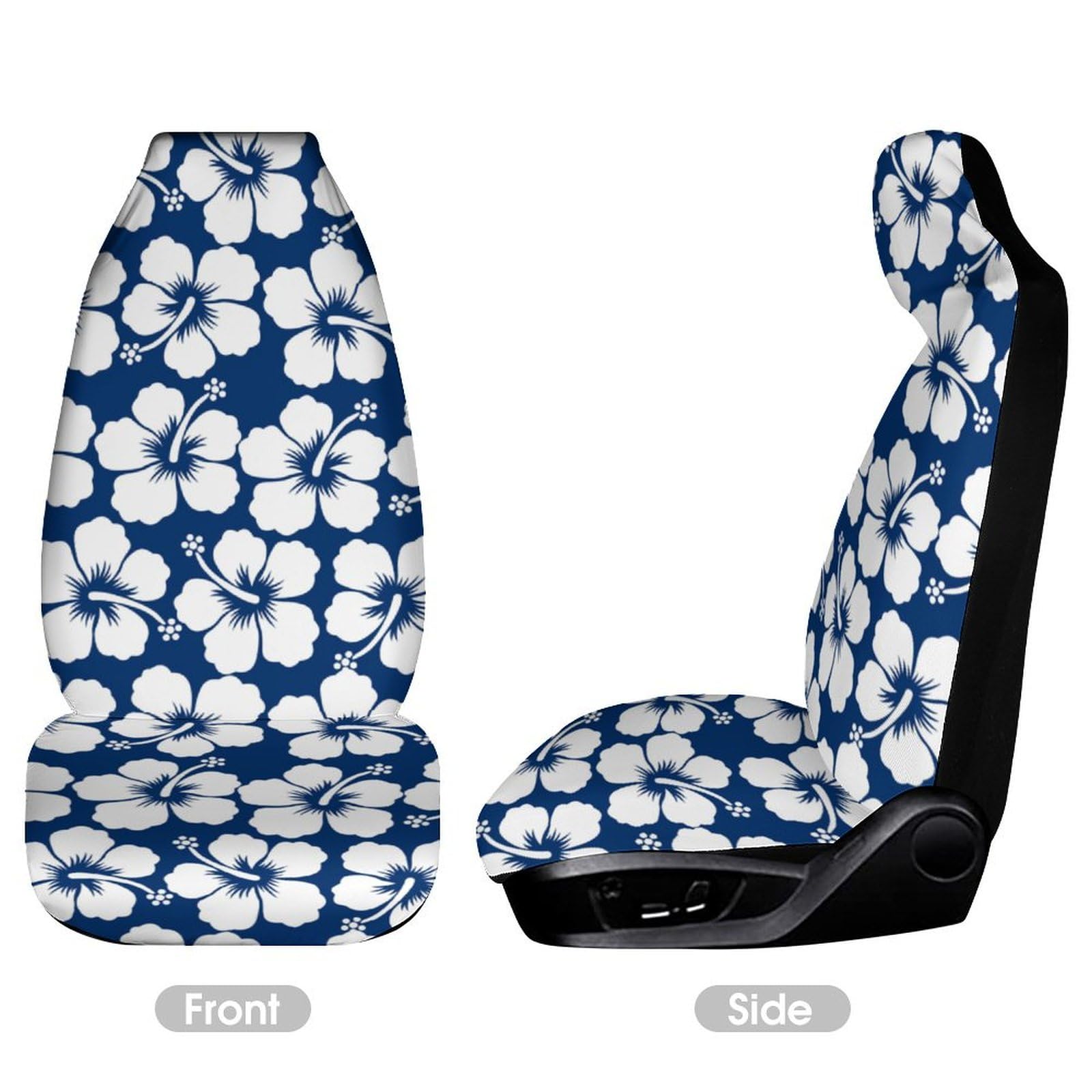 Funda para asiento delantero de coche, diseño de flores, estilo hawaiano, protector universal para asiento de coche