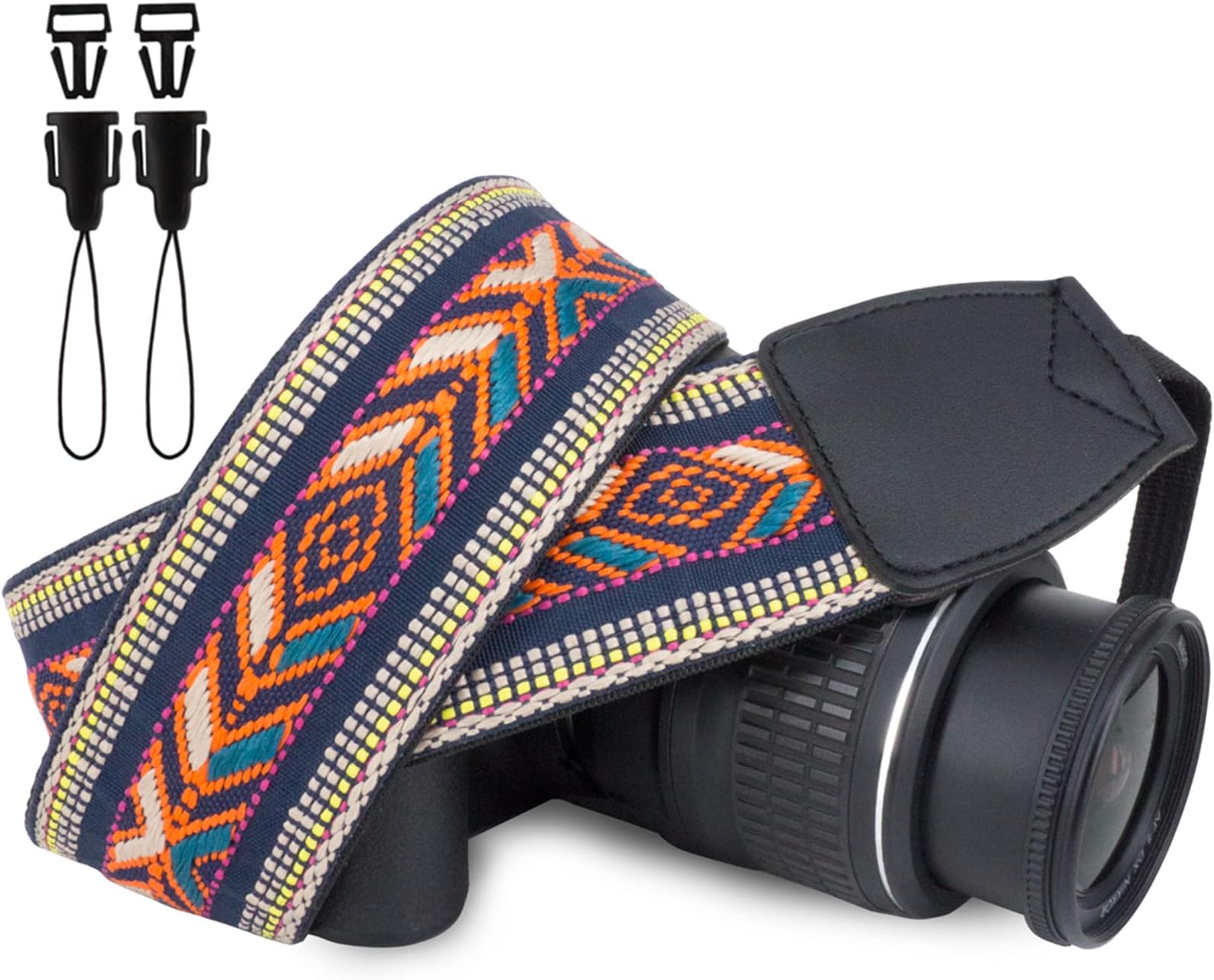 Wolven Vintage Jacquard Weave Camera Neck Shoulder Strap Belt Compatible with All DSLR/SLR/Digital Camera (DC)/Instant Camera/Polaroid etc (Aztec 01)
