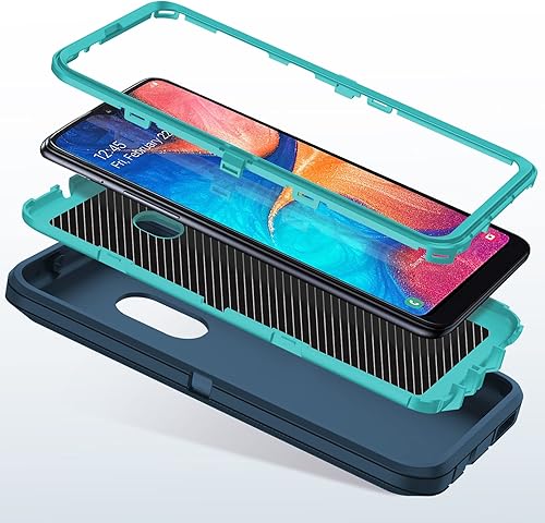 Miniatura 8 de I-HONVA Funda para Samsung Galaxy A30, Galaxy A20 a prueba de golpes, protección de cuerpo completo 3 en 1, sin protección de pantalla, resistente y