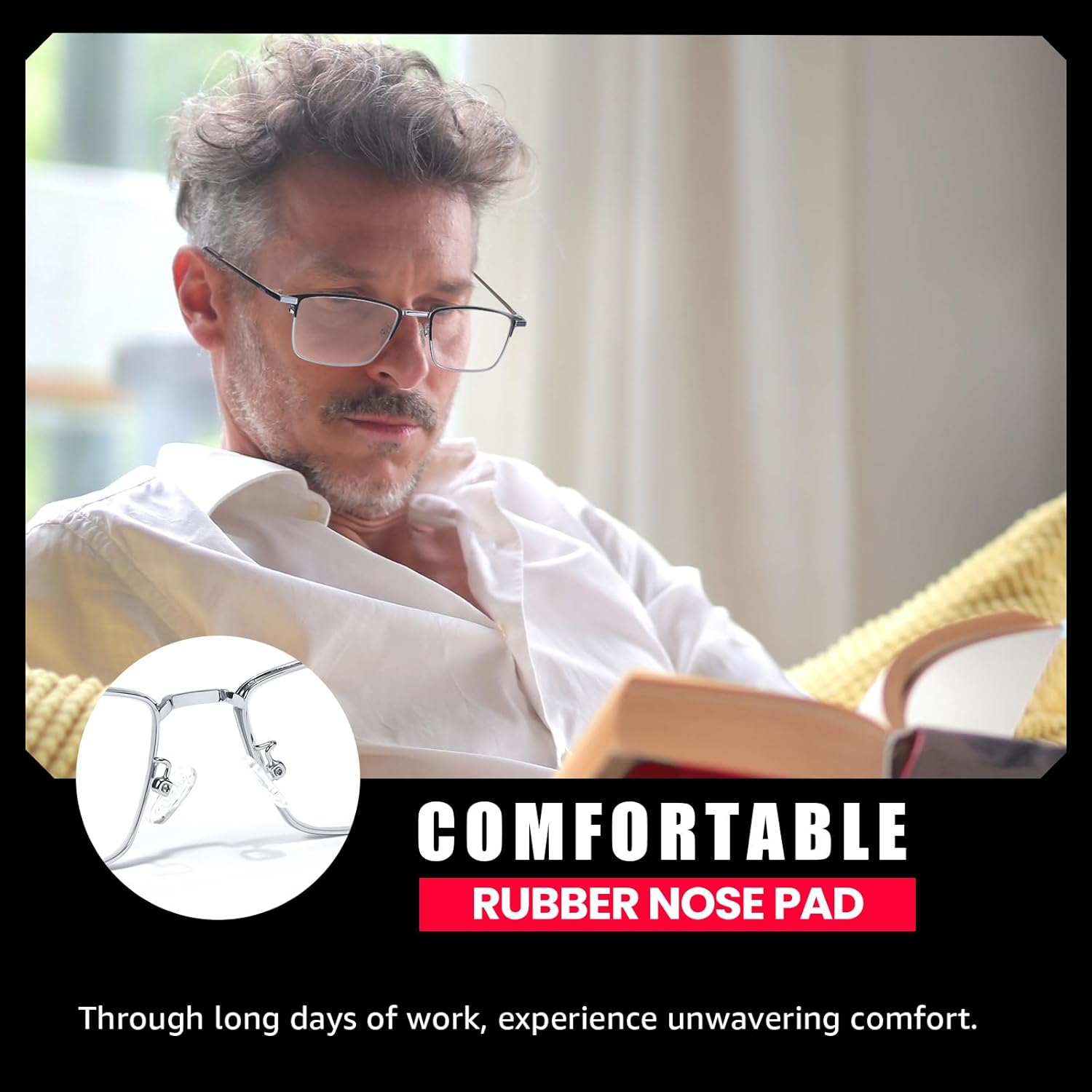 IGnaef Natural Crystal Stone Lenses Reading Glasses with Clear Real Glass Lenses Blue Light Blocking & UV Protection IF2222 - Image 7