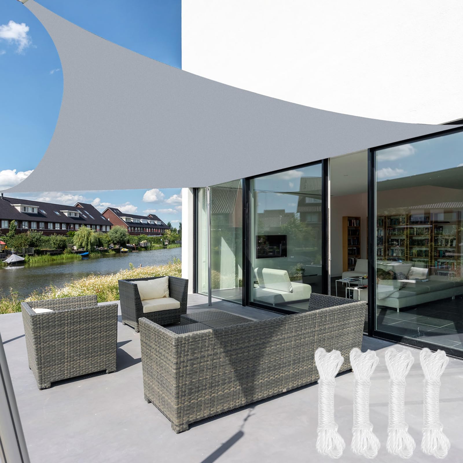 Voile d'ombrage carré pour terrasse et jardin, idéal pour vos fêtes