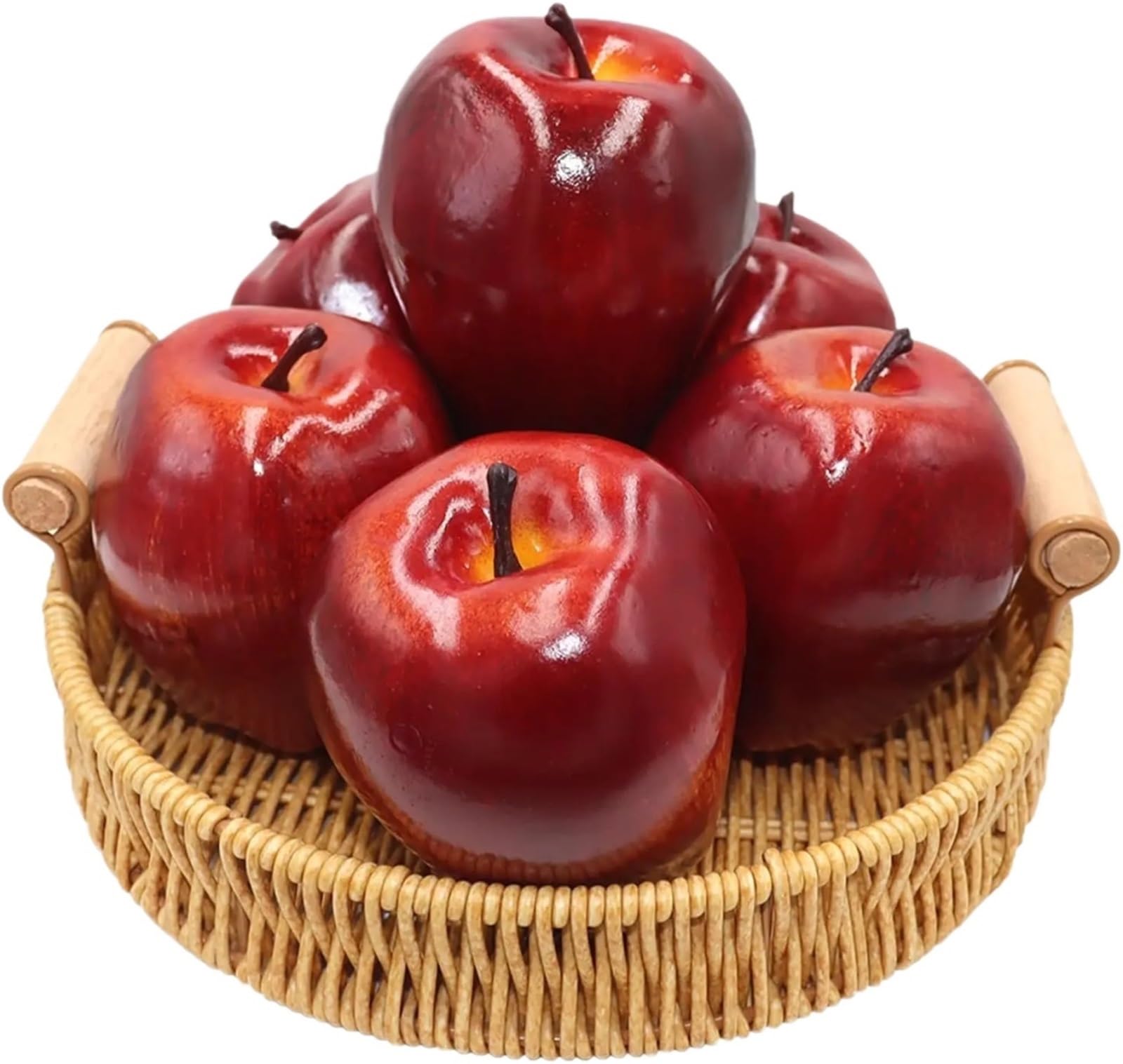 DYYEUAVT Artificial Apples 6PCS Fake Lifelike Fruit Realistic Decoration Party Festival Wedding Kitchen Home Decorative Photography