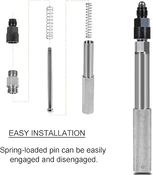 E-cowlboy J-42083 Automatic Timing Pin+9U-7227 Injector Height Adjustment Gauge Tool+Engine Barring Socket for Caterpillar CAT 3406E C-15 C-16 (3 Tools)