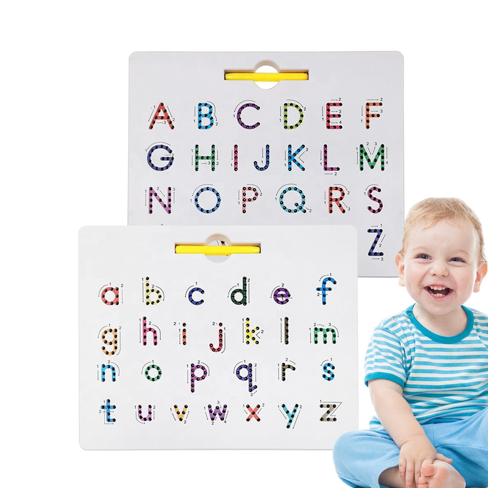 Magnetic Alphabet Tracing Board, Double Sided Magnetic Alphabet Edition
