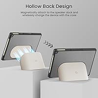 Vista 6 de MoKo Funda para tableta Google Pixel 2023, diseño plegable, ultra fina y delgada, de cuero TPU, protector completo, funda de soporte triple para Gris