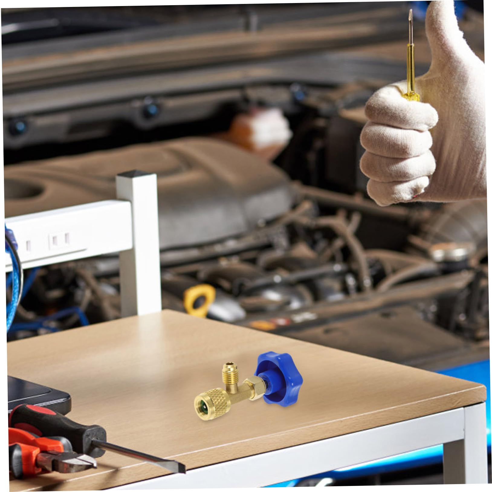 Adaptador De Manguera De Refrigeración Con Válvula De Seguridad Para Recarga De Aire Acondicionado De Coche