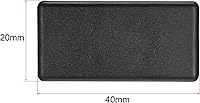 Vista 2 de uxcell Tapa de extrusión de aluminio rectangular de plástico estándar Negro 0.787x1.575 in 10pcs