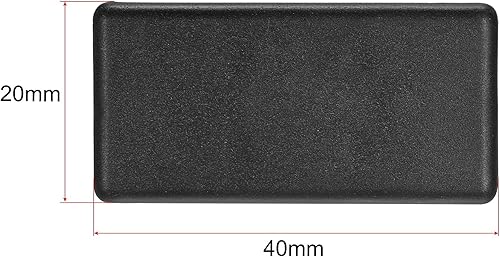 Miniatura 2 de uxcell Tapa de extremo de extrusión de aluminio rectangular de plástico estándar Negro 0.787x1.575 in 40pcs