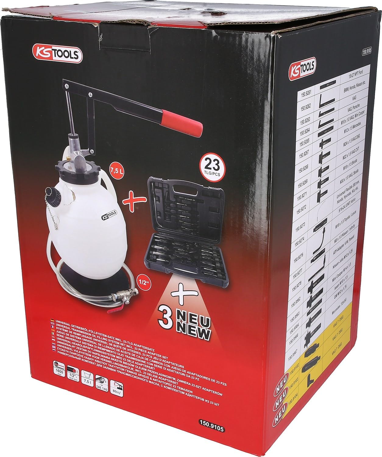 KS Tools 150.9105 - Set universale di 23 adattatori