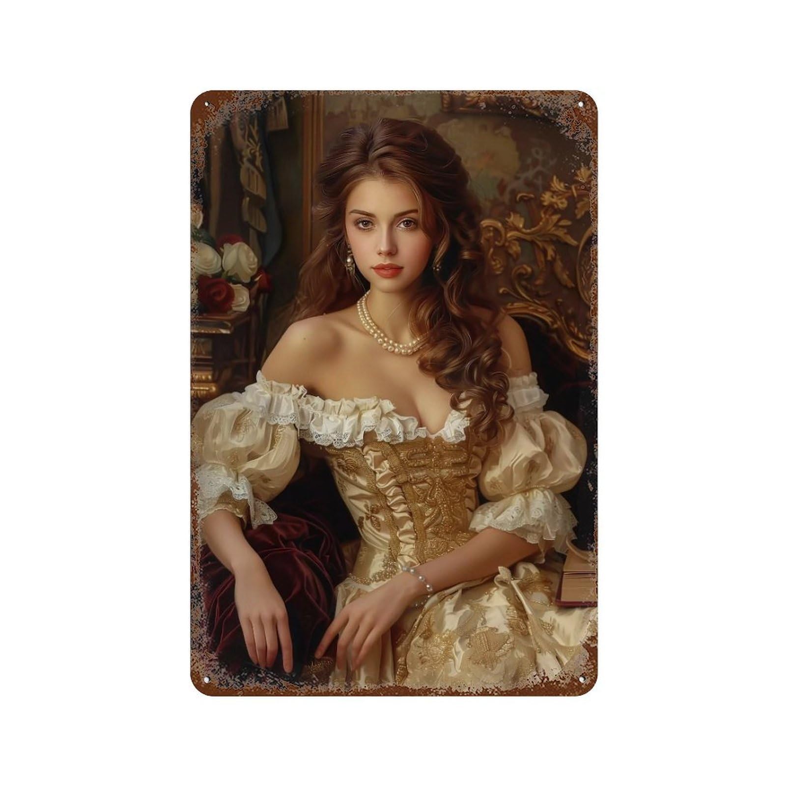 HDURYEYRYY Sepia Classical Palace Portrait 02 Wall Retro Iron Vintage Art Metal Tin Sign Poster Modern Home Cofffee Club Art Bar Shop Decor 30x20cm