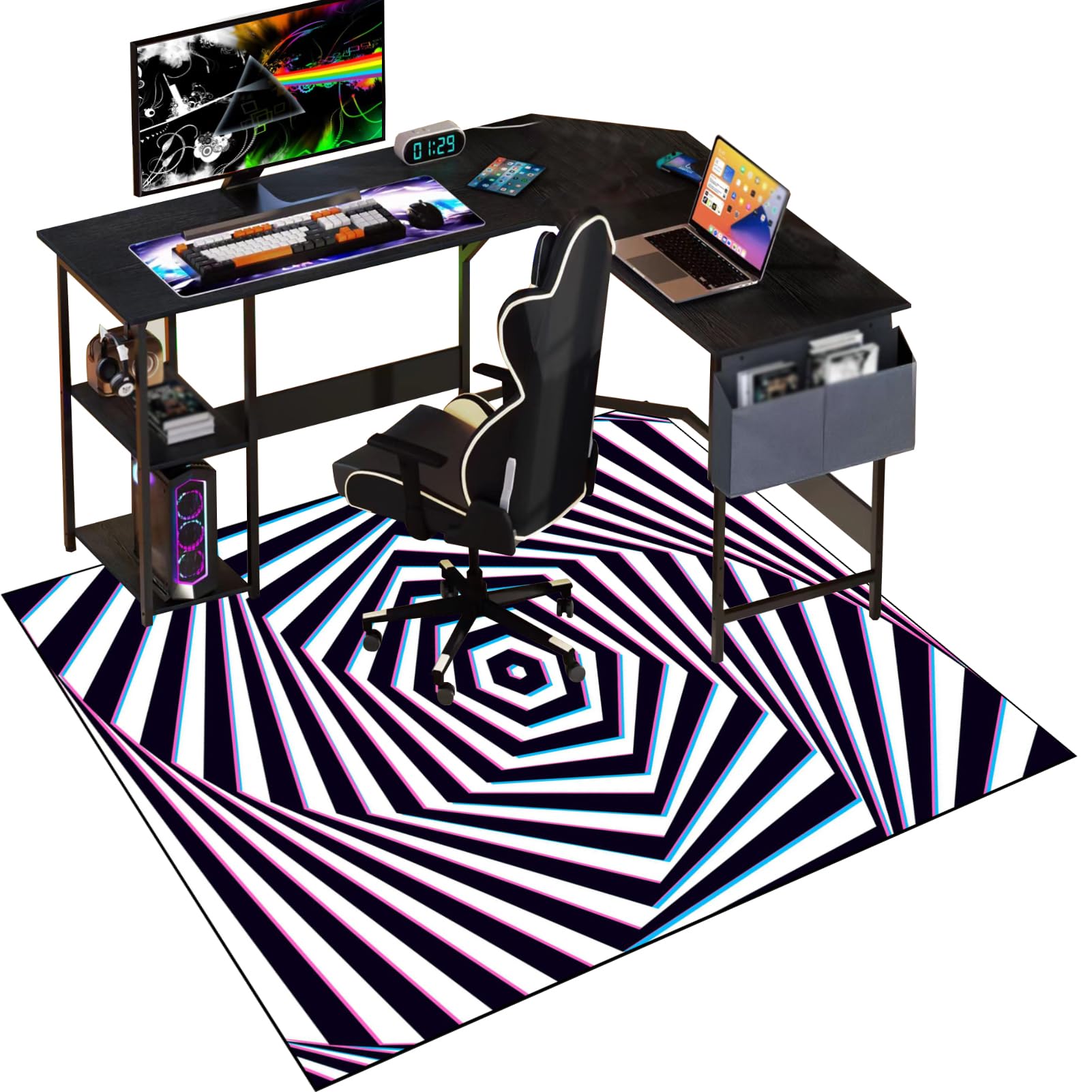 Office Gaming Chair Mat for Hardwood Floor, 70 x 100 cm Desk Chair Mats, Hard Floor Protector Mat for Office Chair, Non-slip Gaming Chair Mat for Wooden Floors, Computer Chair Rug for Home, Office