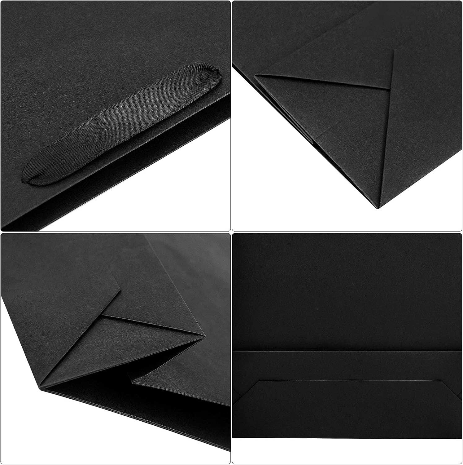24 Medium Size Kraft Gift Bags - 8x4.75x10 Inches, Black Paper Shopping Bags with Ribbon Handles for Parties, Weddings and More - Image 5