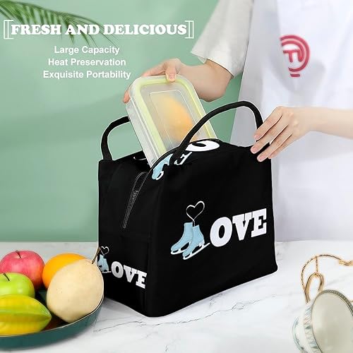 Miniatura 5 de Bolsa de almuerzo con aislamiento reutilizable para patinaje sobre hielo, bolsa portátil para el trabajo, picnic o viajes