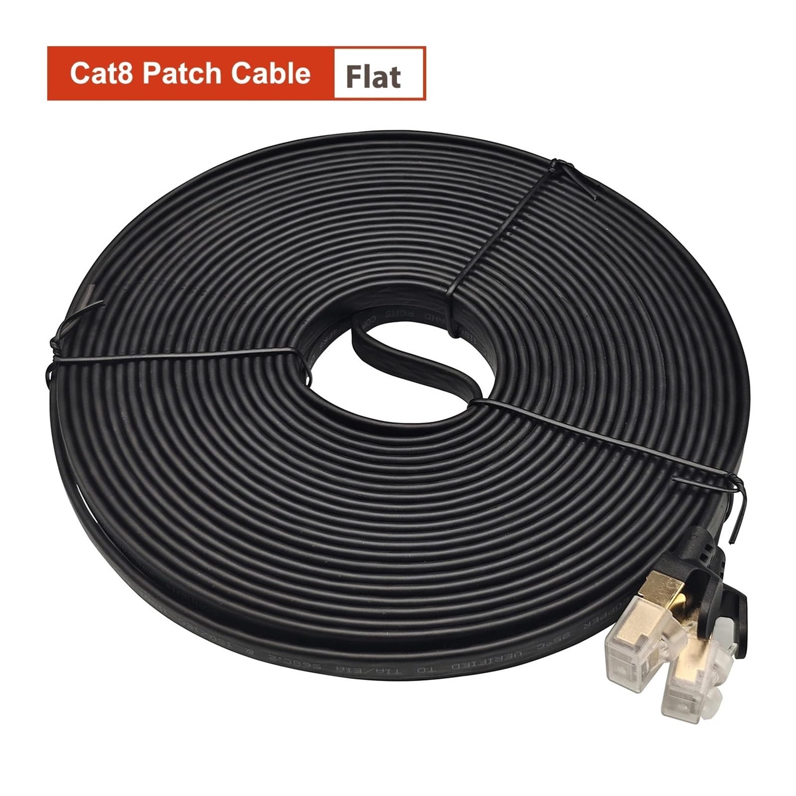 Générique Câble Ethernet plat Cat8, cordon de raccordement LAN RJ45 haute vitesse 40 Gbps 2000 MHz, réseau blindé SSTP 28 AWG for jeux, routeur, modem, 0,15-30 M(20M)