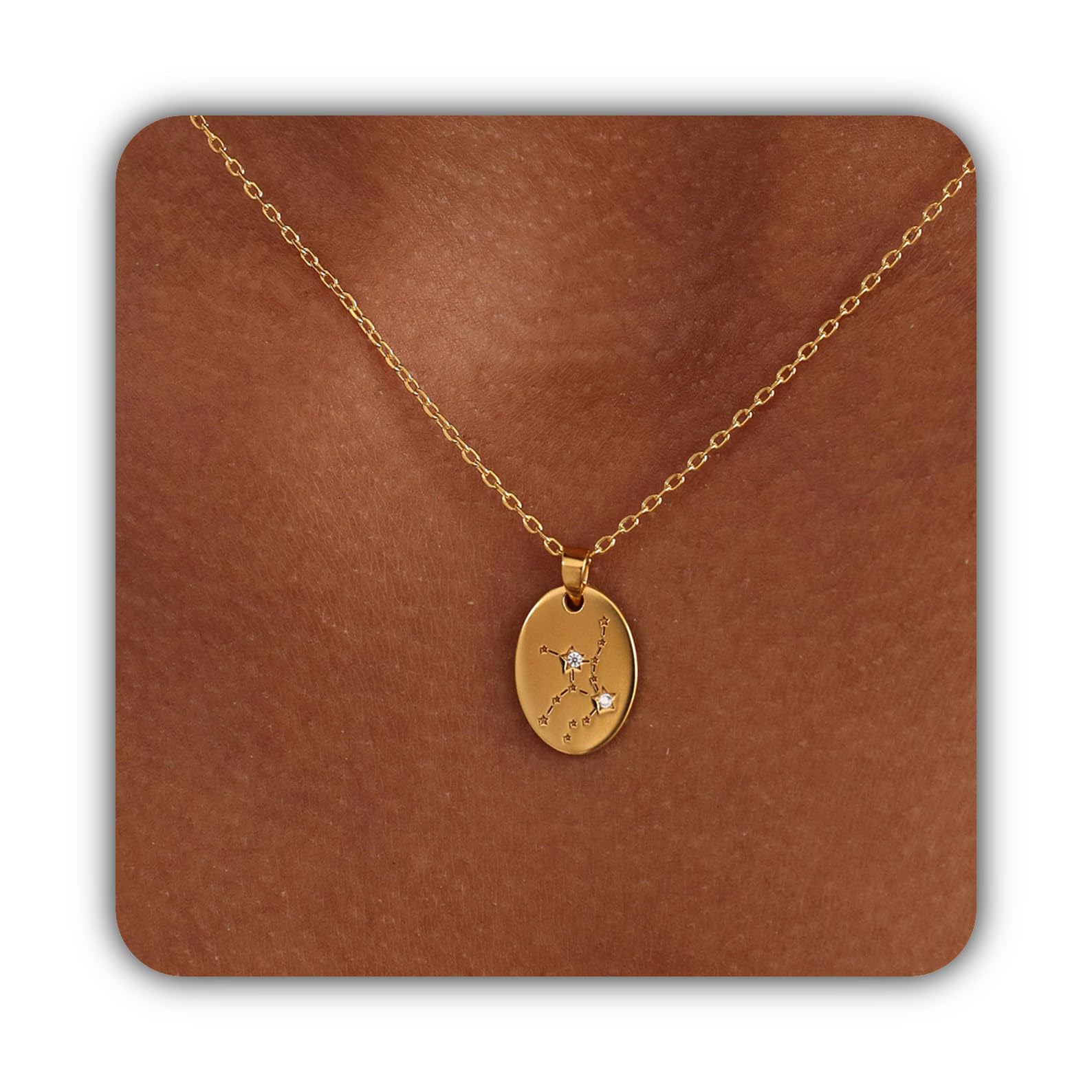 Collana pendente personalizzato zodiaco argento sterling 925 costellazione Collane personalizzato stella segno ciondolo Compleanno fatto a mano