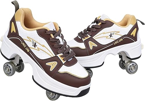 Miniatura 10 de 2-in-1 Roller Skates & Sneakers with Retractable Wheels - Convertible Lightweight Outdoor Fitness Shoes for Women, Men & Children - Unisex Kick