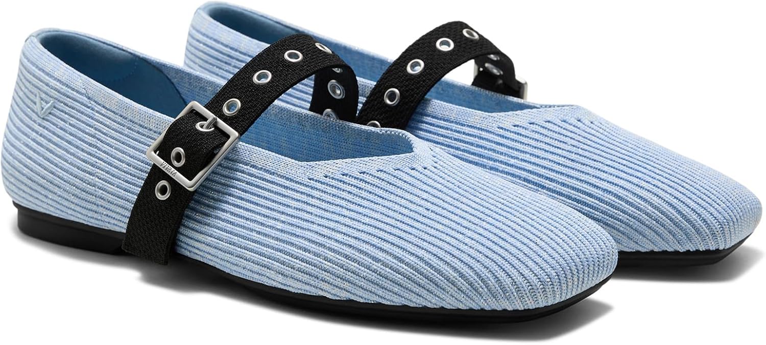 VIVAIA Myriel Margot 3.0 Mary Jane Flats for Women, Comfortable Square Toe Fashion Adjustable Metal Buckle Sustainable Ballet Flat Shoes