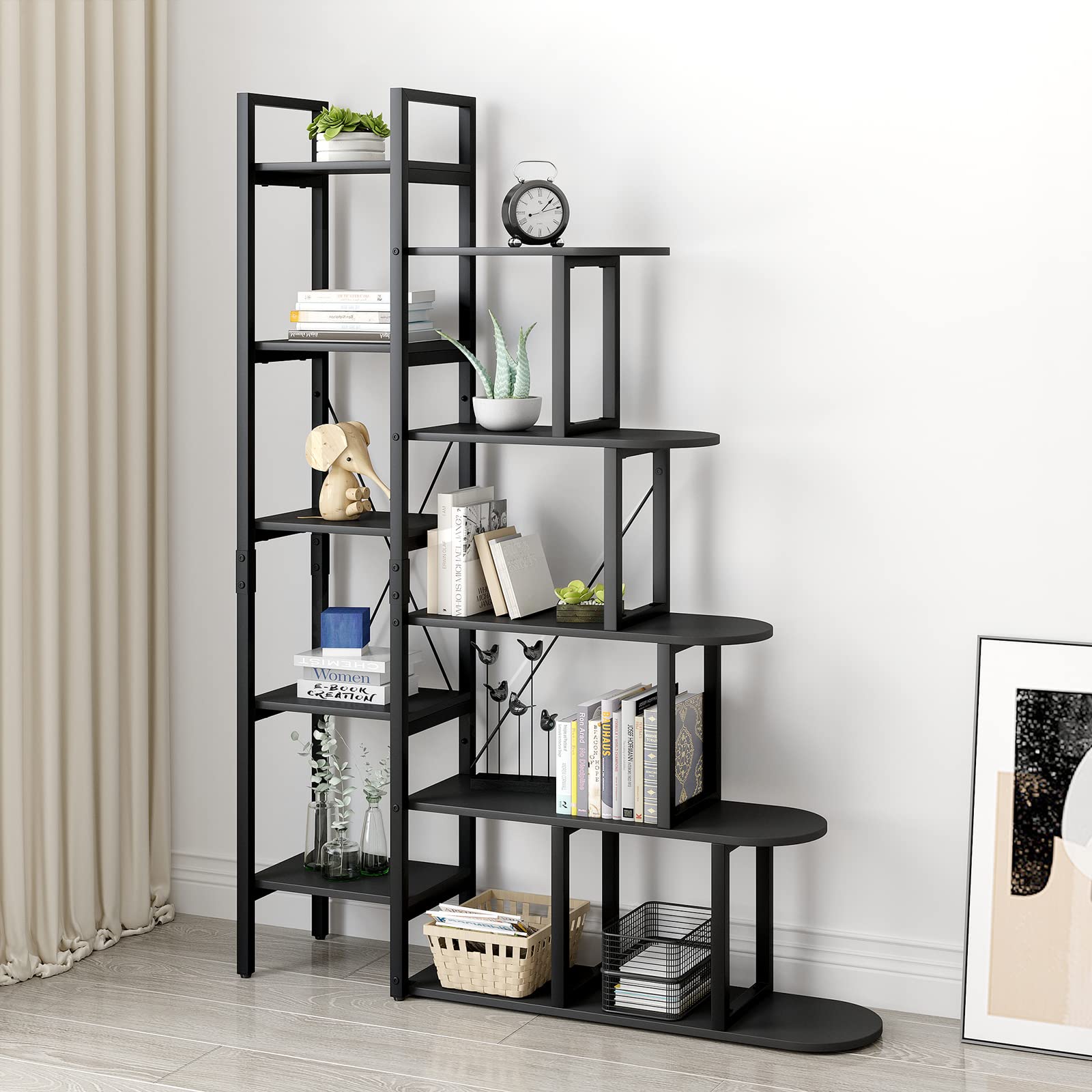 Buy YITAHOME 5 Tiers Bookshelf, L Shape 5 Storage Ladder Shelf Corner