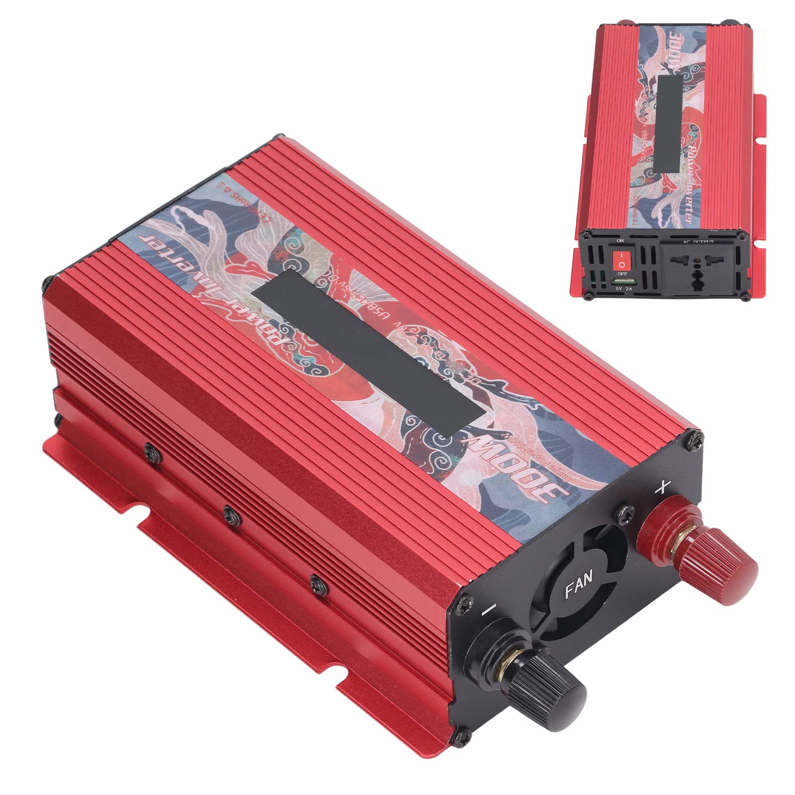 Convertitore di Alimentazione per Auto da 3000 W Convertitore CC a CA 220 V con 2 Porte USB Presa CA Protezione da Sovraccarico Ventola di Raffreddamento per TV Portatile C (DC12V)