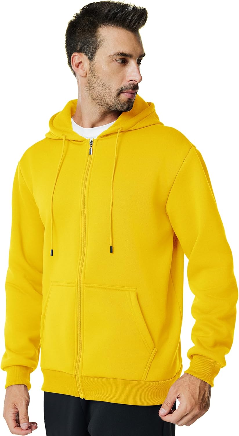 Mens Zip Up Hoodie Long Sleeve Fleece Casual Hooded Sweatshirts Athletic Full Zip Jacket with Pockets - Image 4