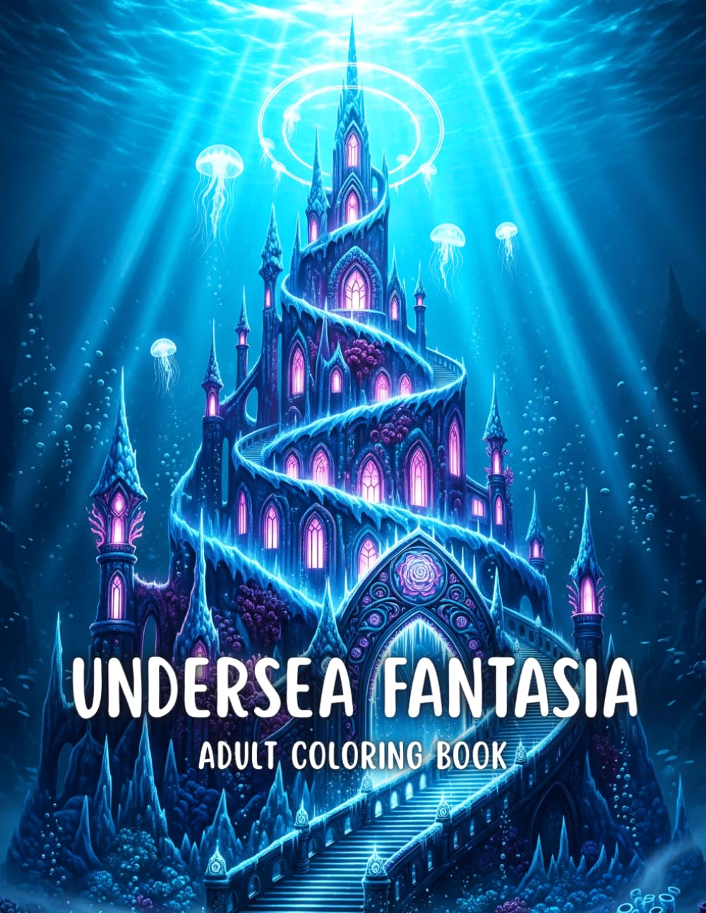 Undersea Fantasia Adult Coloring Book: Magical Ocean Castles, Enchanted Sea Creatures, and Fantasy Underwater Worlds for Relaxation and Creativity