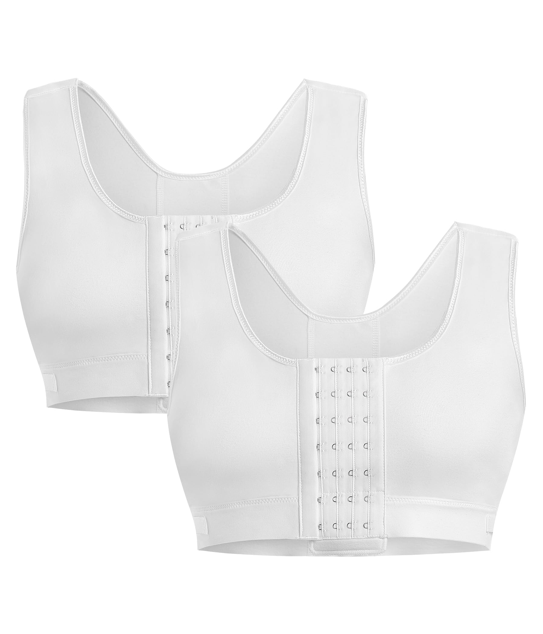 BRABIC Women Front Closure Post Surgery Compression Everyday Bras for Mastectomy Support with Adjustable Straps Wirefree