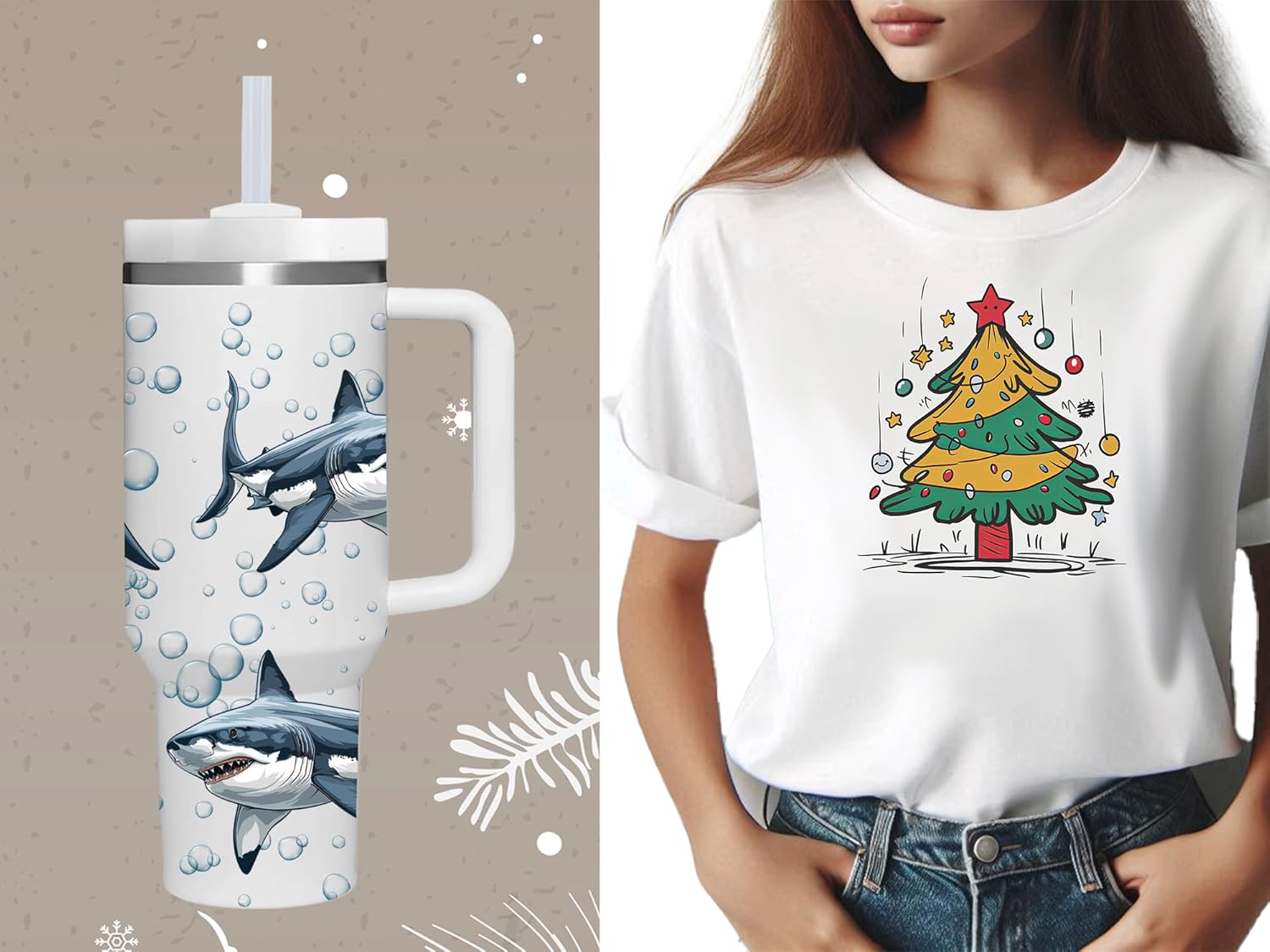 AMZUShome 40 OZ Shark Tumbler with Handle.Shark Lover Gifts.Unique Birthday Christmas Gifts for Shark Lover.Personalized 40 OZ Sharks Tumbler Gifts for Women Men. - Image 6