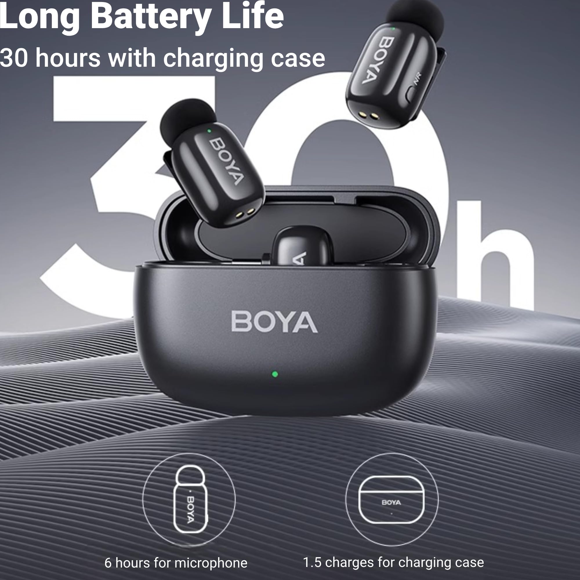 Bewinner Lavalier Microphone for Youtube Live Streaming, redukcja szumów, mini mikrofon Bluetooth z ładowarką, przenośny mały mikrofon do śpiewania rozmów kwalifikacyjnych