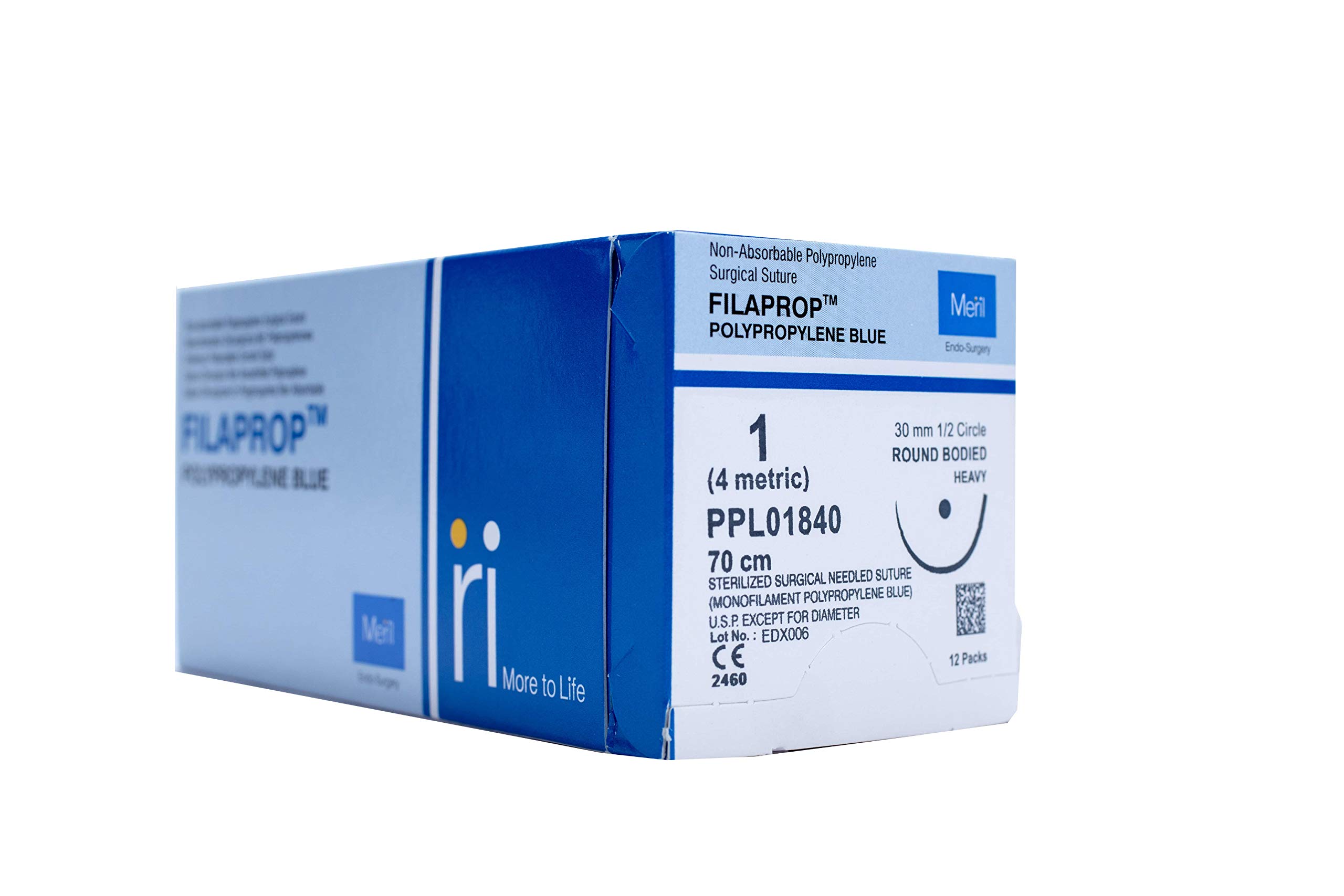 Meril Filaprop Suture PPL01 840 | Non- Absorbable Monofilament Polypropylene 0-1 Blue Suture | 30 mm 1/2 Circle Round body Needle | Training Purpose Suture Thread for Residents & Doctors | Pack of 12 (B08YRHXWJX) Amazon Price History, Amazon Price Tracker