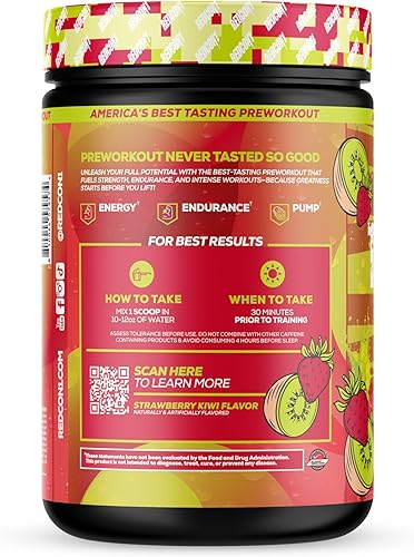 Vista 42 de REDCON1 Total War - Suplemento energético deportivo con citrulina L, ácido málico y extracto de hoja de té verde, unisex, 3.2 g de beta alanina