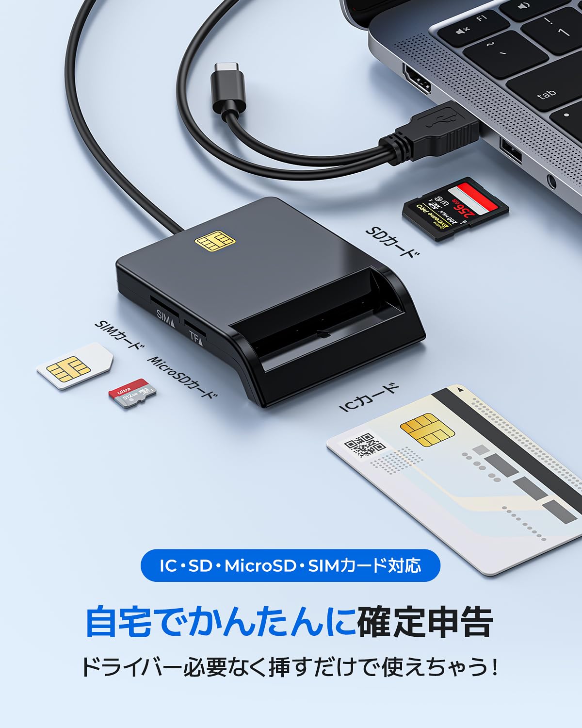 Amazon.co.jp: RayCue 接触型多機能カードリーダー 4IN1 マイ
