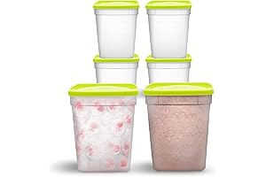 Arrow Home Products 1 Quart Freezer Food Storage Containers with Lids, 6 Pack