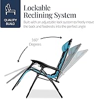 Vista 8 de Best Choice Products Silla acolchada de gravedad cero de gran tamaño, reclinable plegable para patio al aire libre, tumbona antigravedad XL
