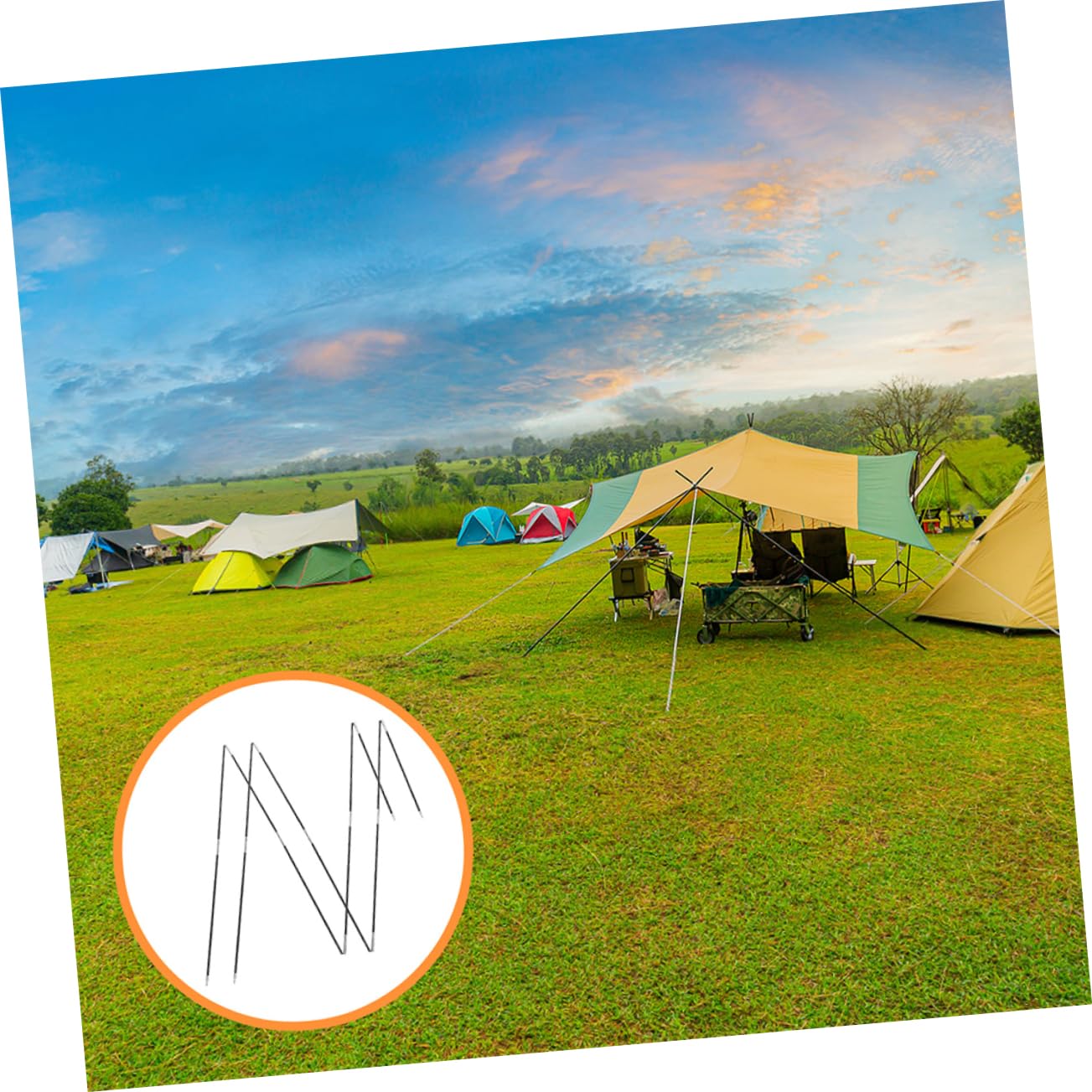 2stücke Fiberglas Zeltstangen Tragbares Camping-zeltgestänge Für Outdoor Wandern Angeln Rucksackreisen Stabile Planenstangen Für Zelte