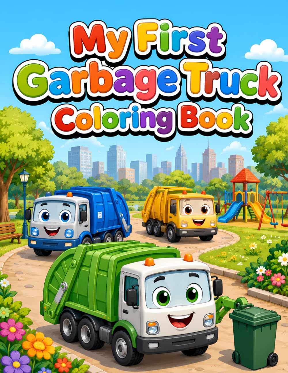 My First Garbage Truck Coloring Book: 40 Bold and Simple Garbage Truck Coloring Pages for Toddlers and Preschool Kids
