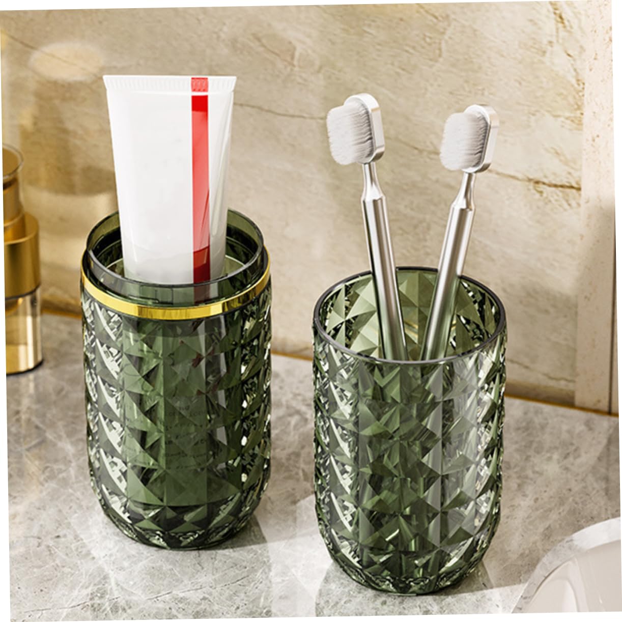 BESTOYARD 3pezzi Portaspazzolino Da Viaggio Organizer Per Bagno Contenitore Per Spazzolino e Dentifricio Design Elegante e Portatile Per Famiglie e Viaggi