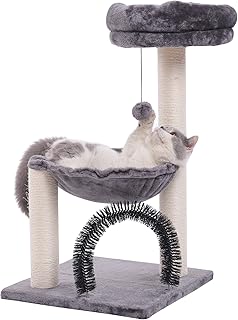 HOOPET cat Tree,27.8 INCHES cat Tower for Indoor Cats, Multi-Level Cat Tree with Scratching Posts Plush Basket & Perch for...